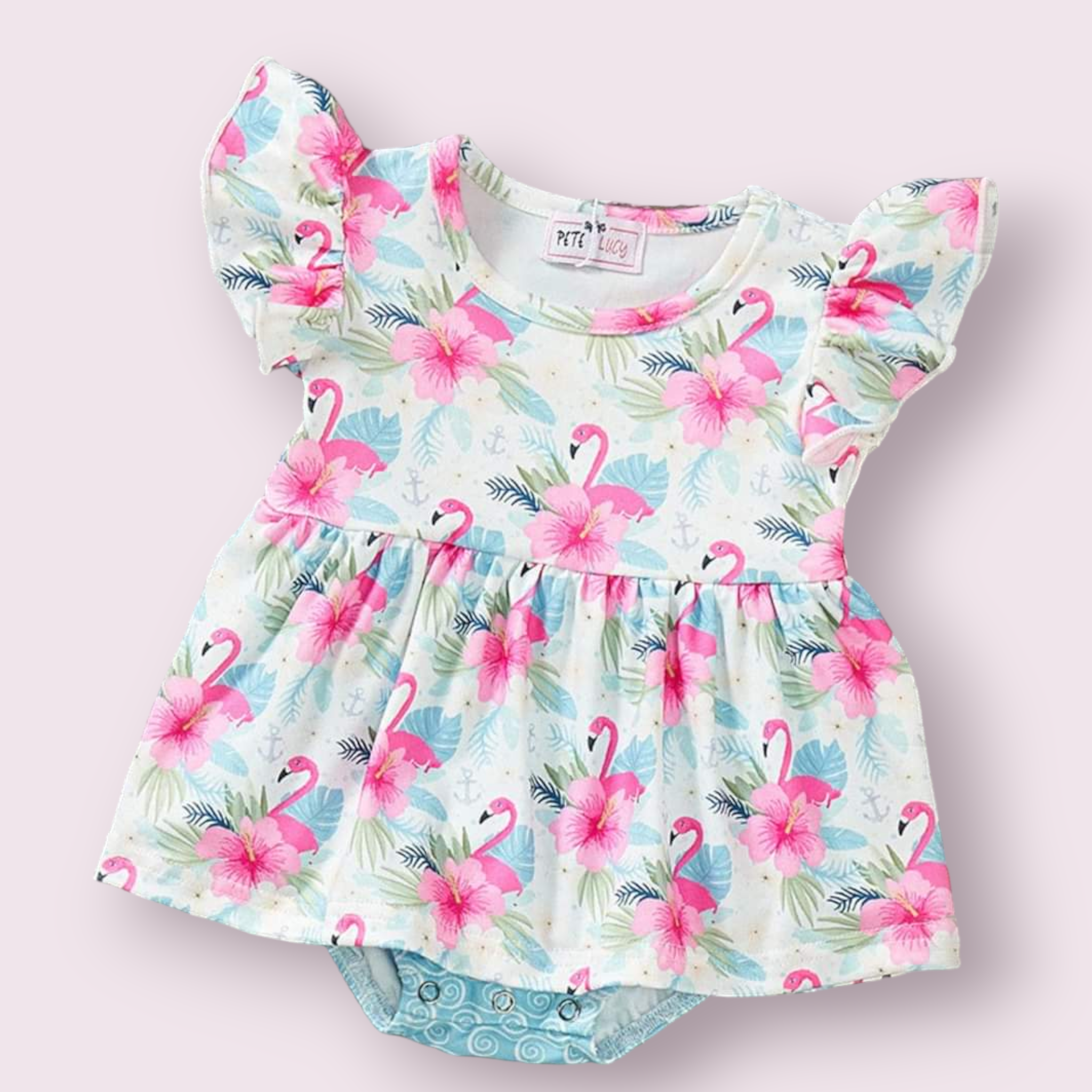 Pink Plumes & Blooms Romper