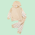 Cream Checker Boys Jogger Set