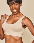 Wilderness Front‑Closure Cotton Bralette - Beige
