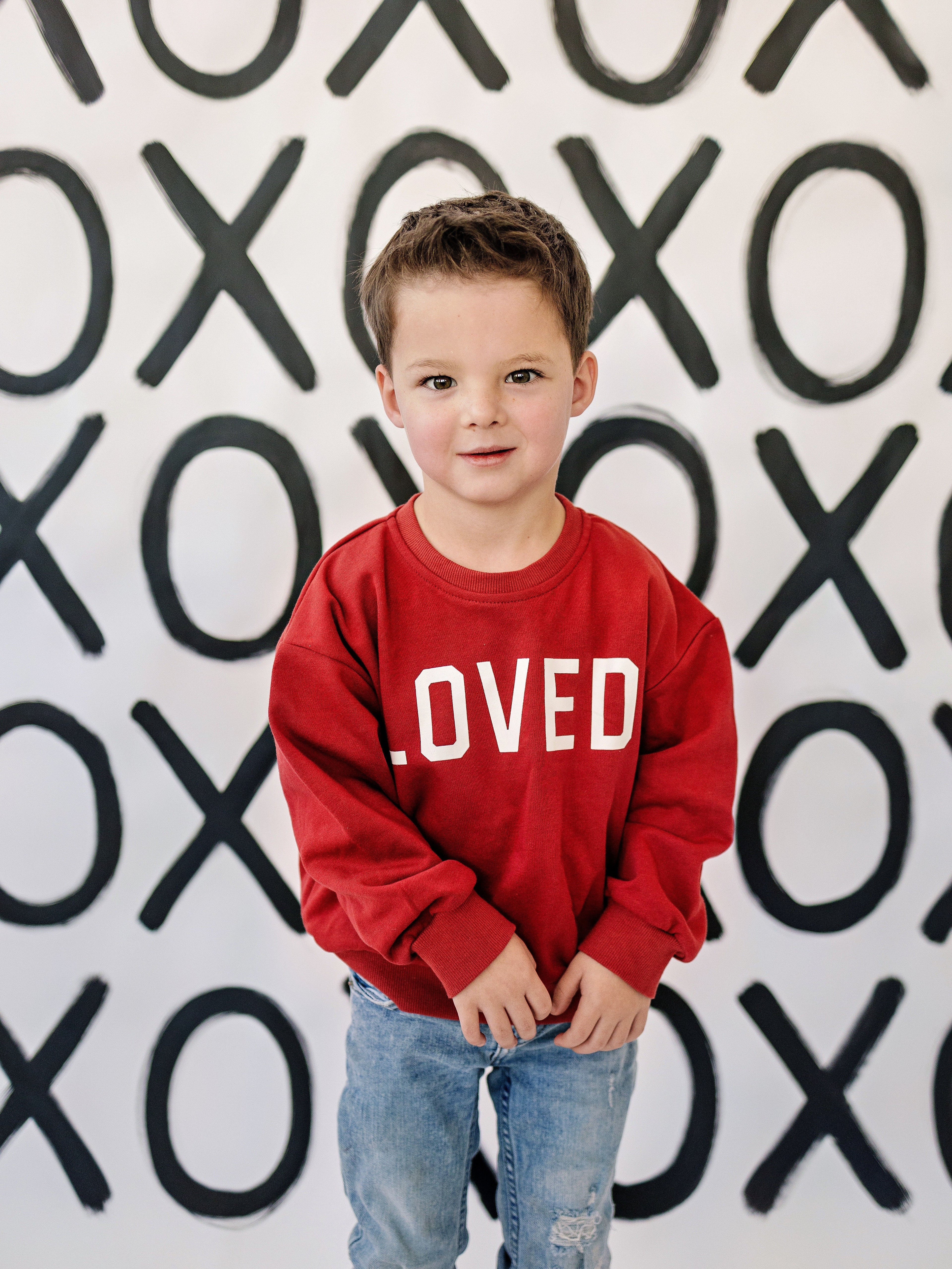 Loved Crewneck Sweatshirt - Red or Pink