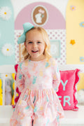 Preppy Peeps 3/4 Sleeve Pocket Twirl Dress